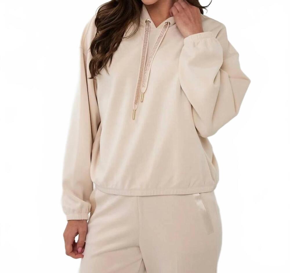 NEW ESQUALO mille modal hoodie sweater in natural